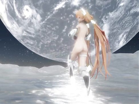 Angela Balzac Hentai Nude Dancing on the Moon Armored Girl 3D - RandomMMD - White Armor Color Edit Smixix